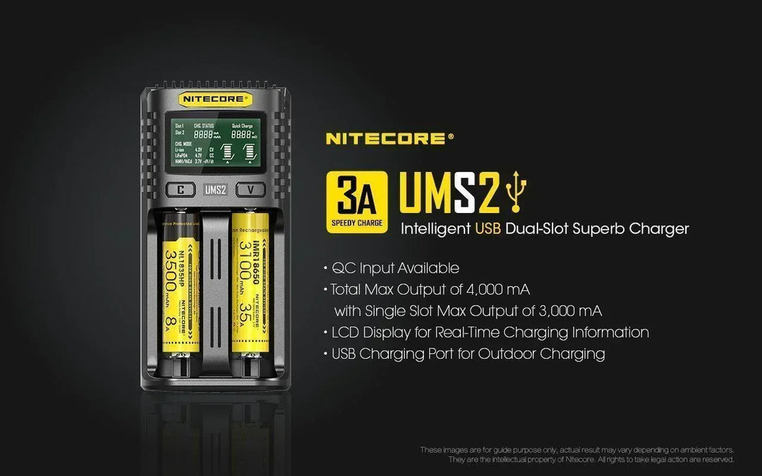 UMS2 Charger - 3A - Nitecore Singapore