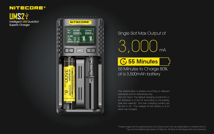 UMS2 Charger - 3A - Nitecore Singapore