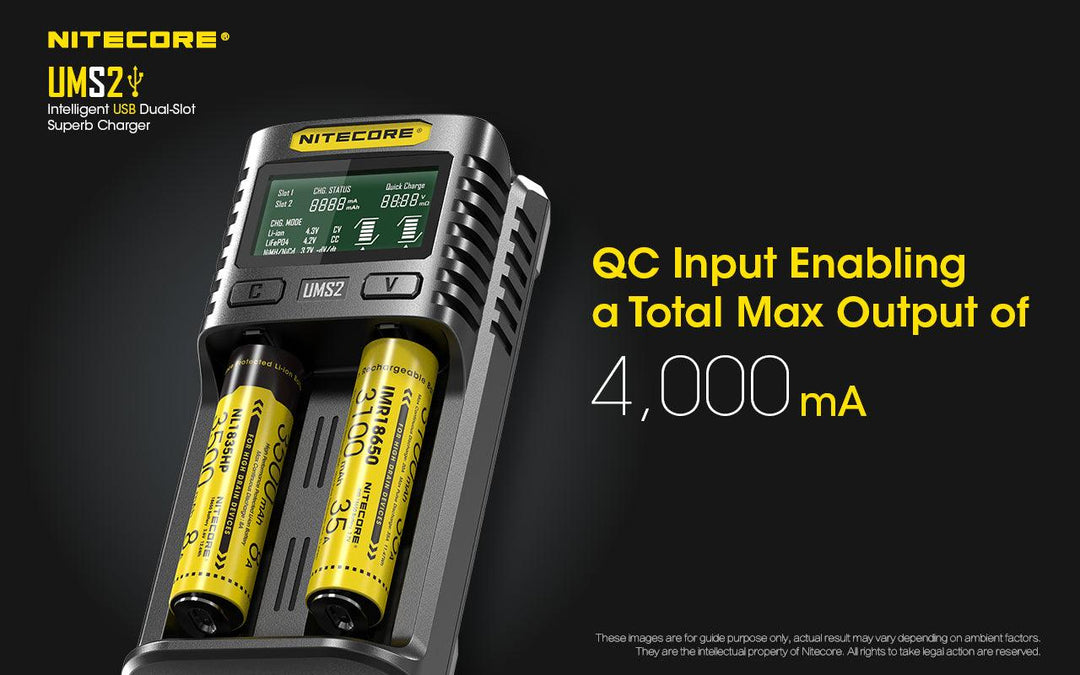 UMS2 Charger - 3A - Nitecore Singapore