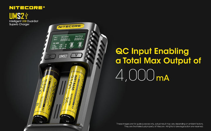 UMS2 Charger - 3A - Nitecore Singapore