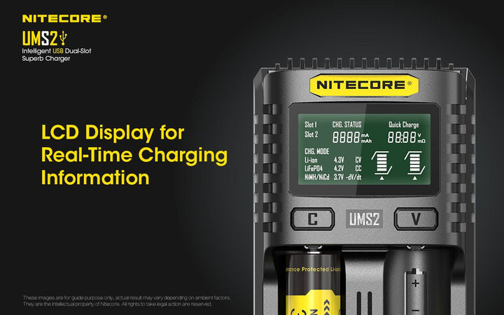 UMS2 Charger - 3A - Nitecore Singapore