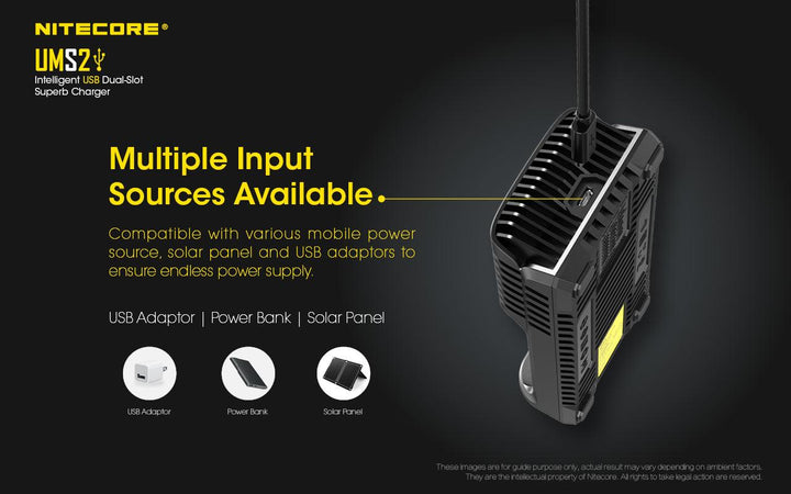 UMS2 Charger - 3A - Nitecore Singapore