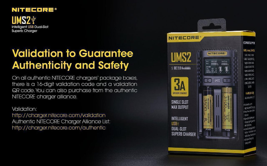 UMS2 Charger - 3A - Nitecore Singapore