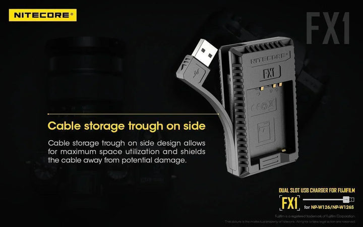 FX1 (Fujifilm NP-W126) Dual-Slot Battery Charger - Nitecore Singapore