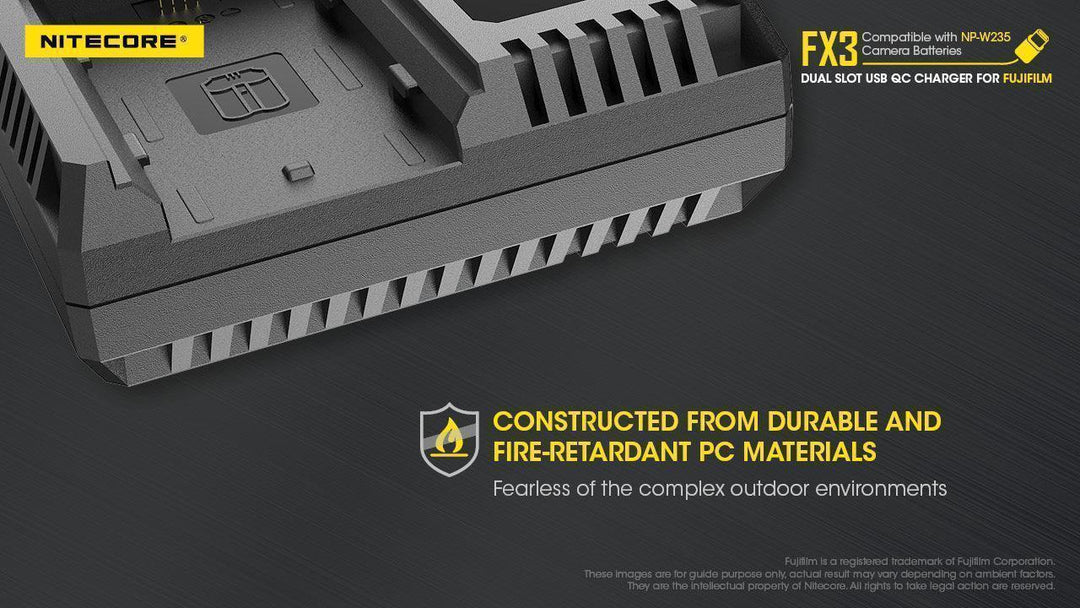 FX3 (Fujifilm NP-W235) Dual-Slot Battery Charger - Nitecore Singapore