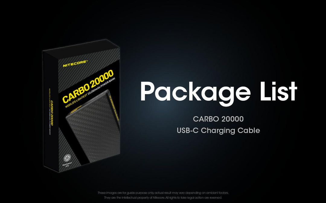 CARBO 20000 Carbon Fiber Energy Brick (20,000mAh 3A) - Nitecore Singapore