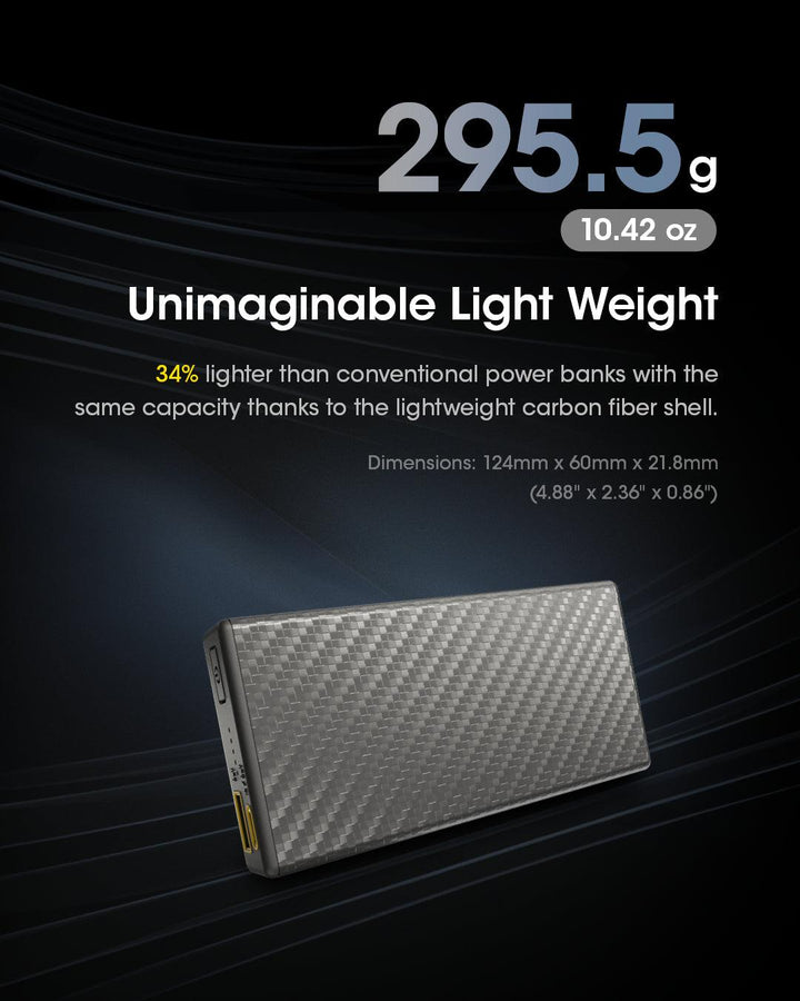 CARBO 20000 Carbon Fiber Energy Brick (20,000mAh 3A) - Nitecore Singapore