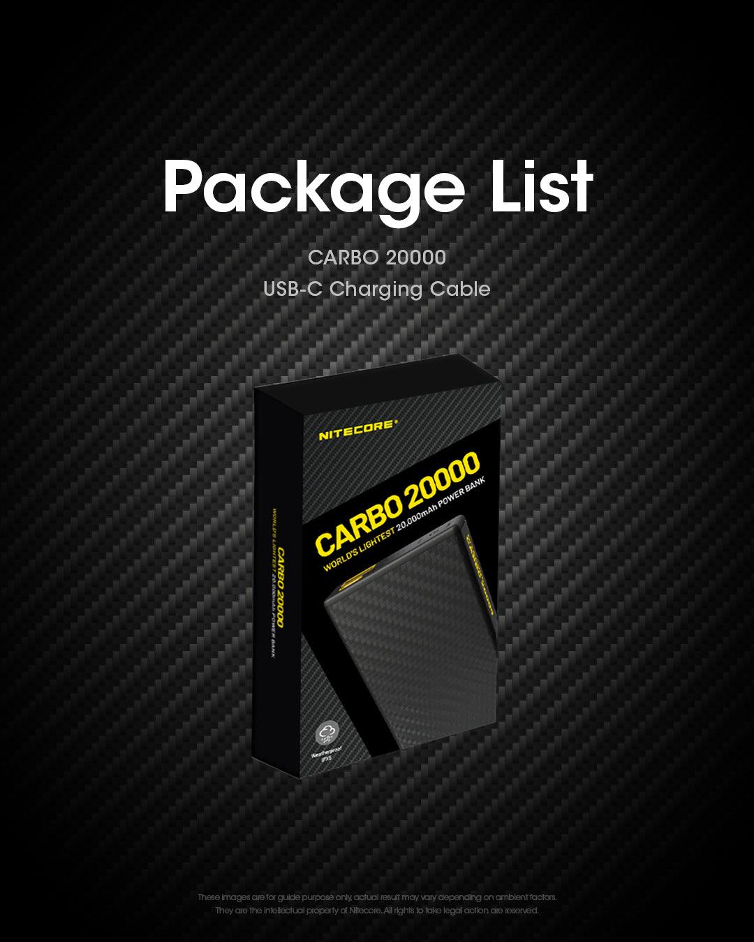 CARBO 20000 Carbon Fiber Energy Brick (20,000mAh 3A) - Nitecore Singapore