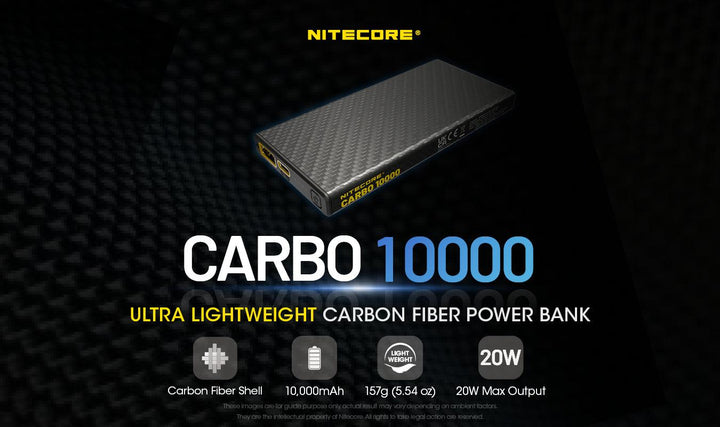 CARBO 10000 Carbon Fiber Energy Brick (10,000mAh 3A) - Nitecore Singapore