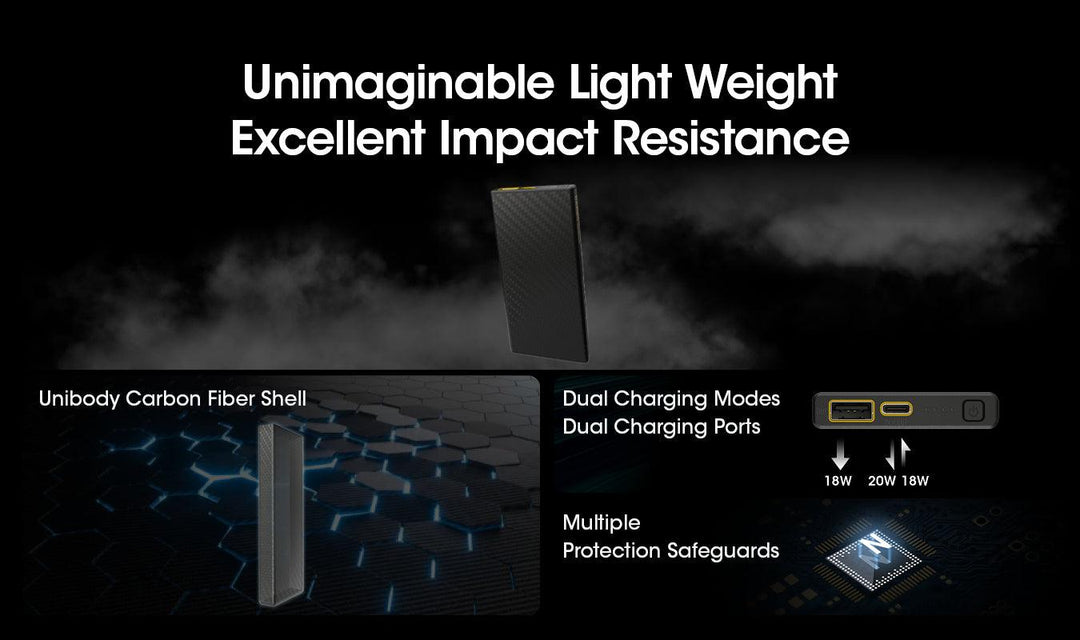 CARBO 10000 Carbon Fiber Energy Brick (10,000mAh 3A) - Nitecore Singapore