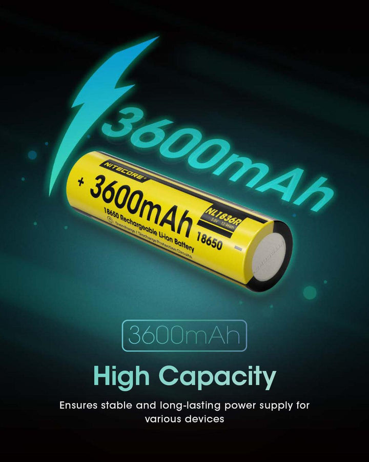 NL1836R (18650 - 3600mAh - 6A) - Nitecore Singapore