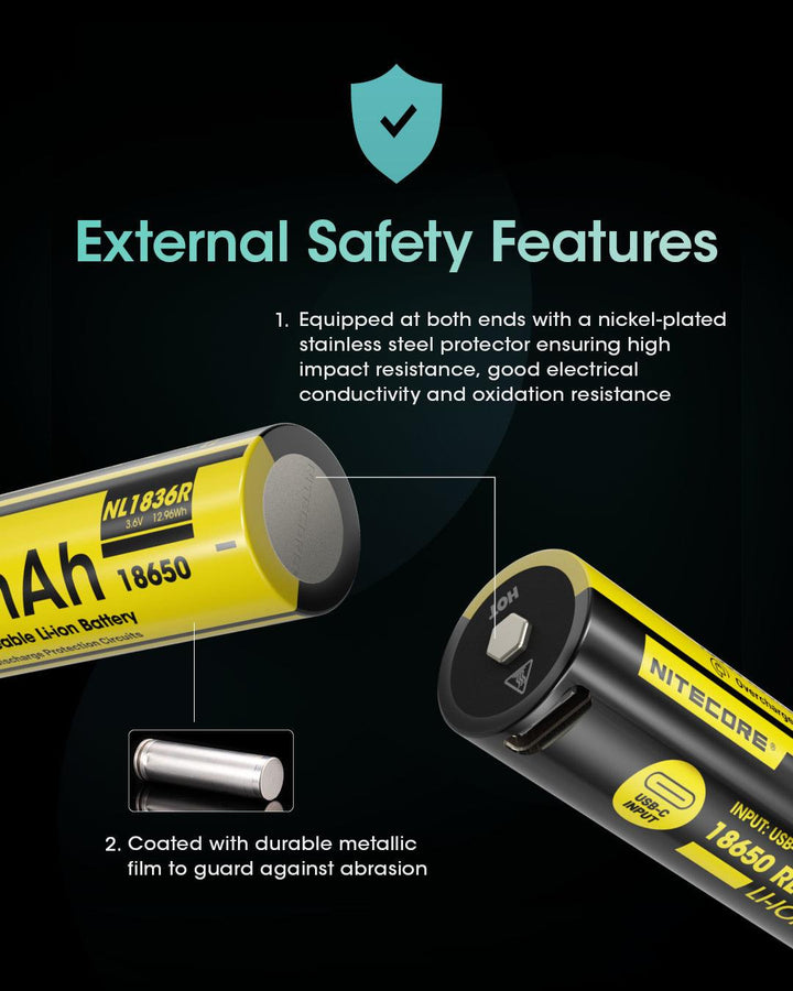 NL1836R (18650 - 3600mAh - 6A) - Nitecore Singapore