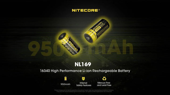 NL169 (16340 - 950mAh - 2A) - Nitecore Singapore
