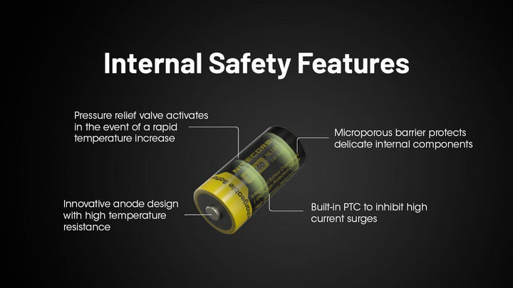 NL169 (16340 - 950mAh - 2A) - Nitecore Singapore