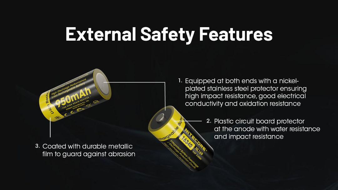 NL169 (16340 - 950mAh - 2A) - Nitecore Singapore