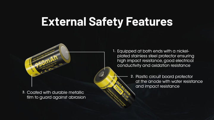 NL169 (16340 - 950mAh - 2A) - Nitecore Singapore