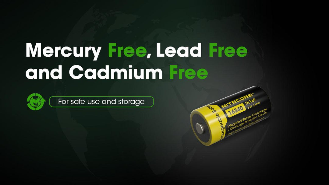 NL169 (16340 - 950mAh - 2A) - Nitecore Singapore