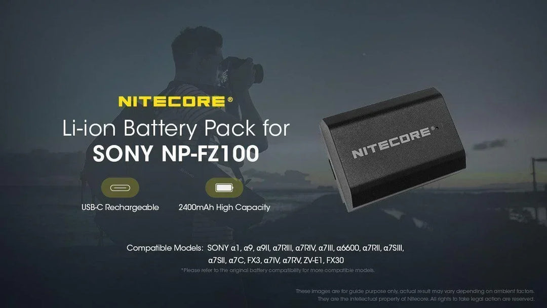 NP-FZ100C (2400mAh) Battery Pack for Sony - Nitecore Singapore