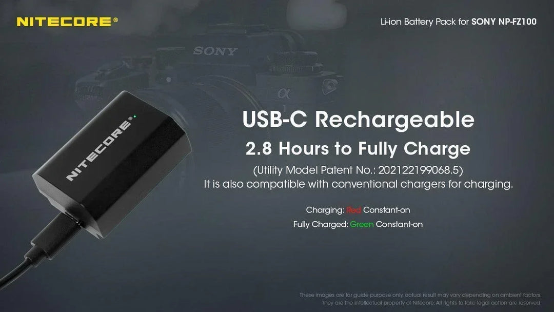 NP-FZ100C (2400mAh) Battery Pack for Sony - Nitecore Singapore
