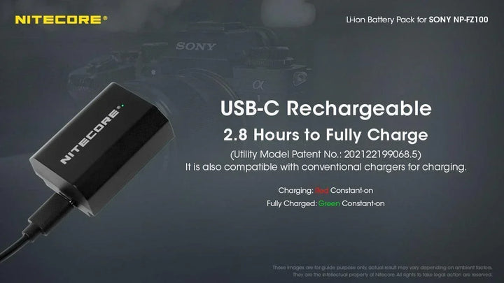 NP-FZ100C (2400mAh) Battery Pack for Sony - Nitecore Singapore