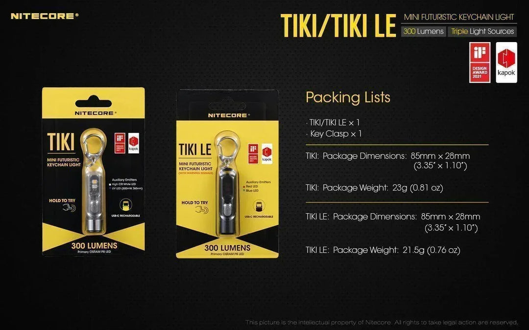 TIKI LE - 300 lumens - Nitecore Singapore
