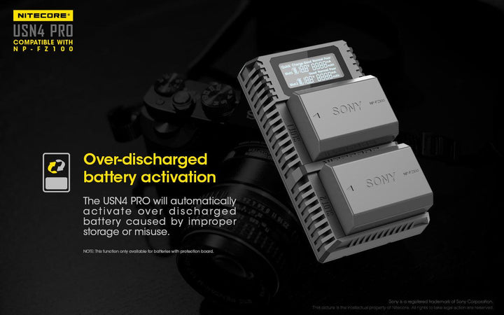 USN4 PRO (Sony NP-FZ100) Dual-Slot Battery Charger - Nitecore Singapore