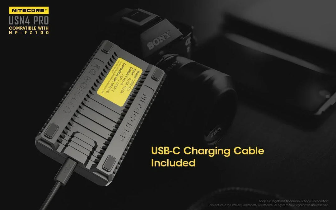 USN4 PRO (Sony NP-FZ100) Dual-Slot Battery Charger - Nitecore Singapore