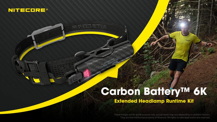 Carbon Battery 6K Headband Kit (6,000mAh 2A) - Nitecore Singapore