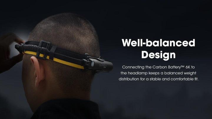 Carbon Battery 6K Headband Kit (6,000mAh 2A) - Nitecore Singapore