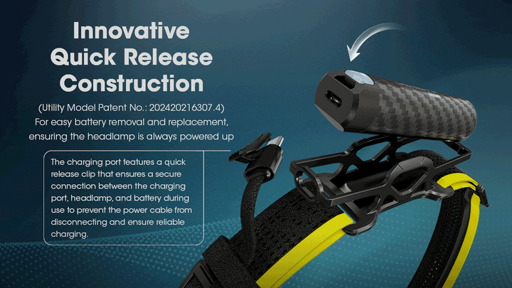Carbon Battery 6K Headband Kit (6,000mAh 2A) - Nitecore Singapore