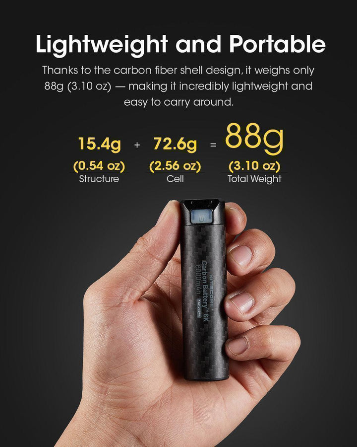 Carbon Battery 6K (6,000mAh 2A) - Nitecore Singapore