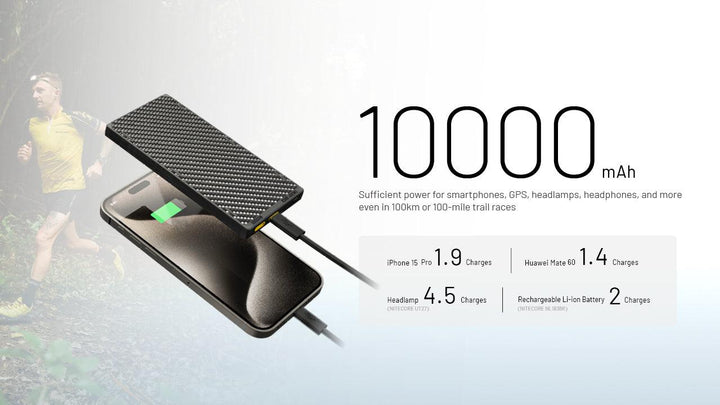 NB10000 Carbon Fiber Energy Brick (10,000mAh 3A GEN3) - Nitecore Singapore