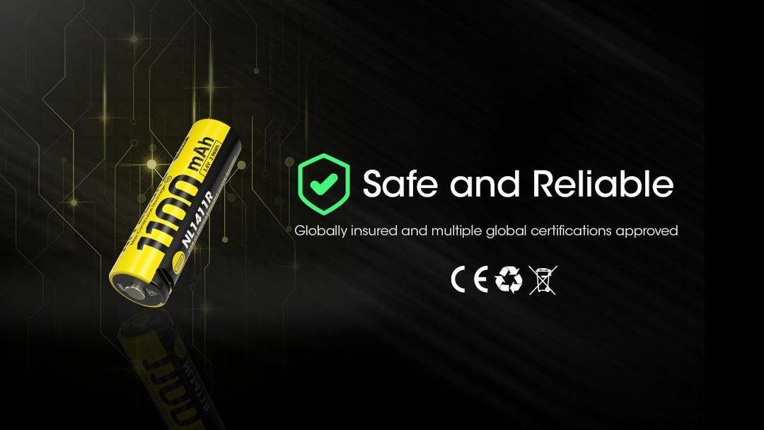 NL1411R (1100mAh - 3A) for MT1A PRO - Nitecore Singapore