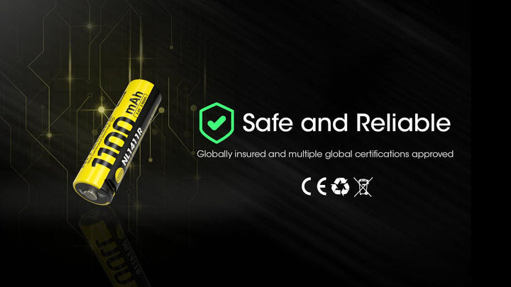 NL1411R (1100mAh - 3A) for MT1A PRO - Nitecore Singapore