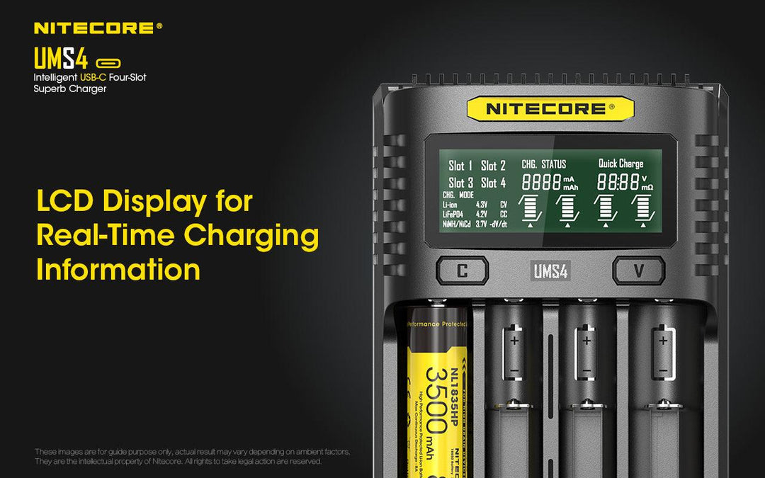 UMS4 Charger - 3A - Nitecore Singapore