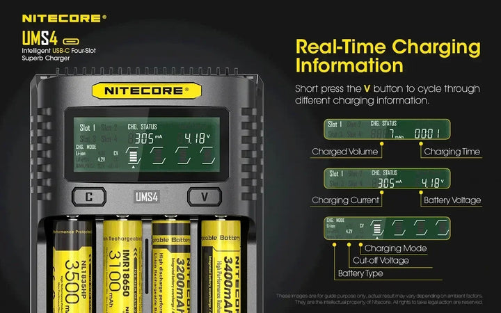 UMS4 Charger - 3A - Nitecore Singapore