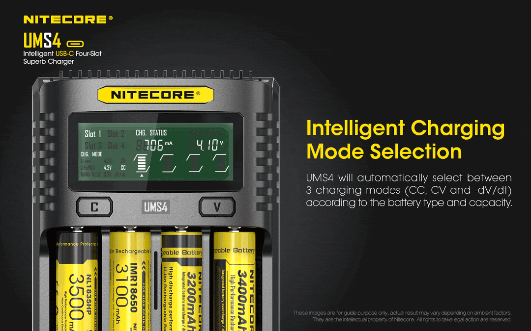 UMS4 Charger - 3A - Nitecore Singapore