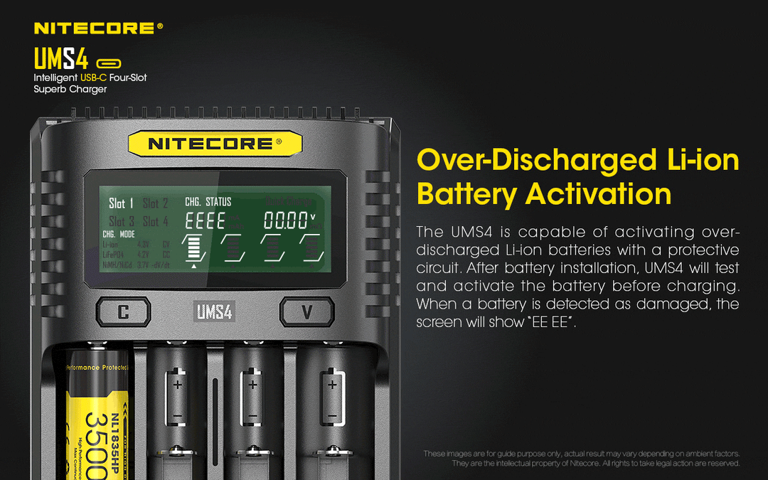 UMS4 Charger - 3A - Nitecore Singapore
