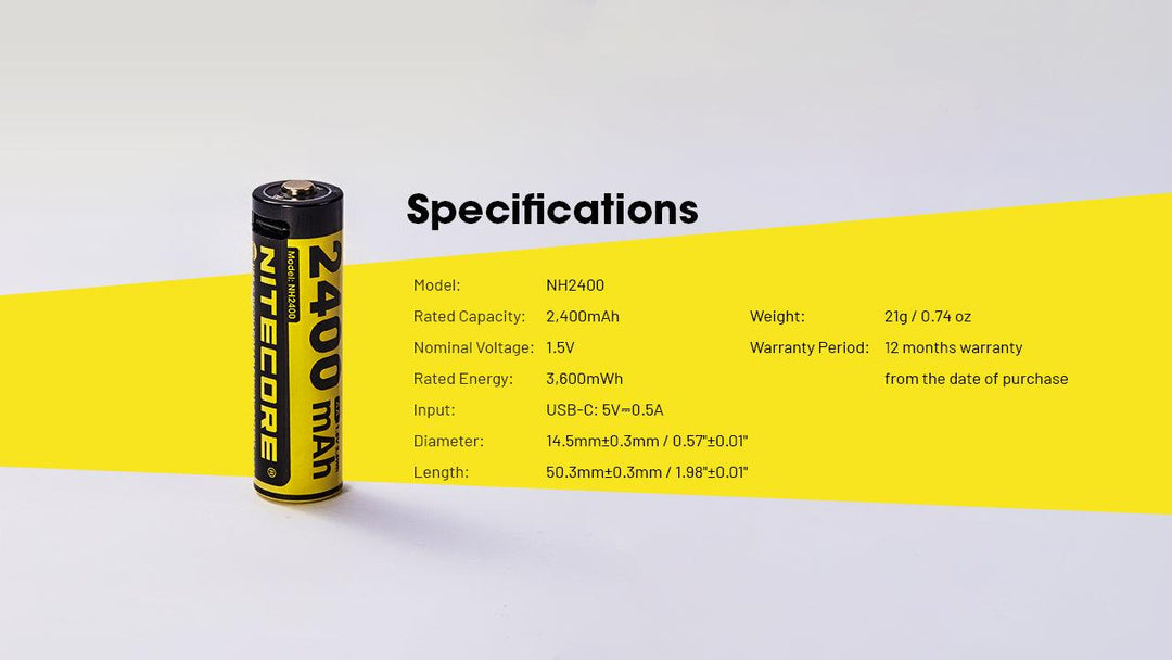 NH2400 (AA - 2400mAh - 1.5V) - Nitecore Singapore