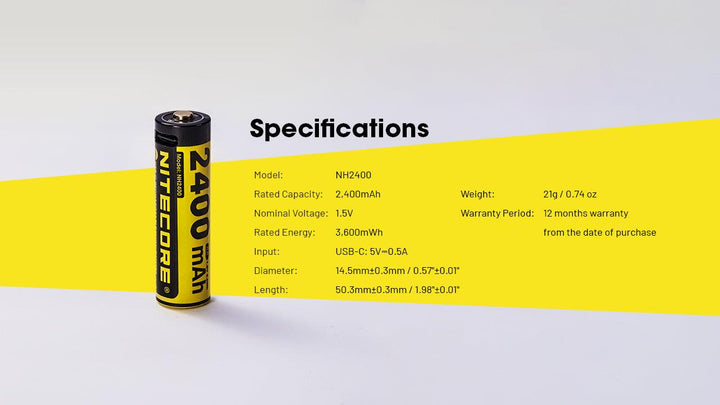 NH2400 (AA - 2400mAh - 1.5V) - Nitecore Singapore