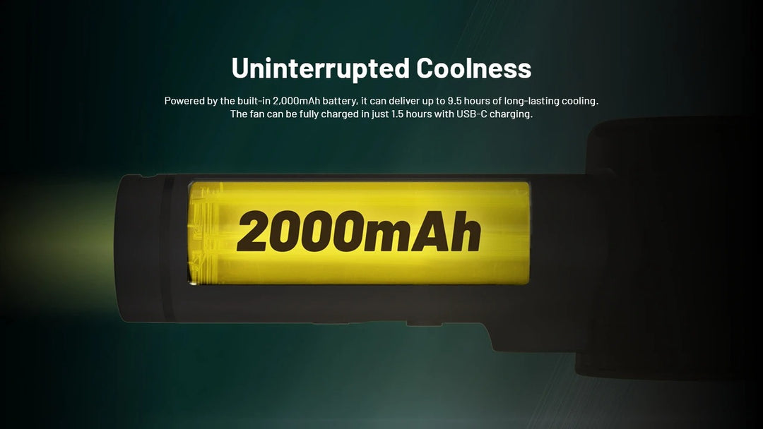 izzCool 20 (Green) - Handheld Air Conditioner Fan (2,000mAh)