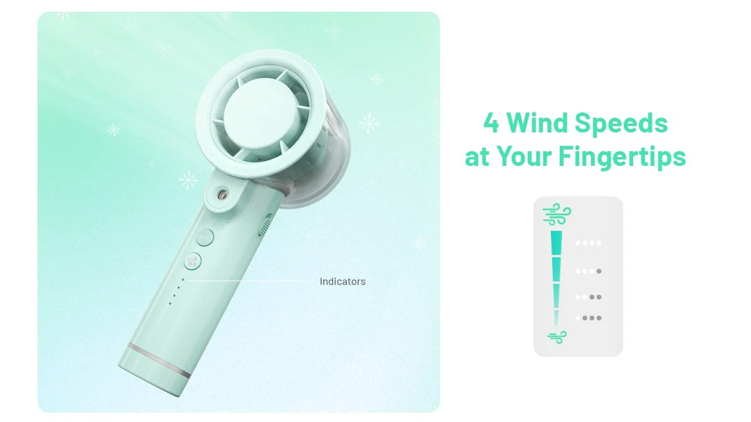 izzCool 20 (Green) - Handheld Air Conditioner Fan (2,000mAh)