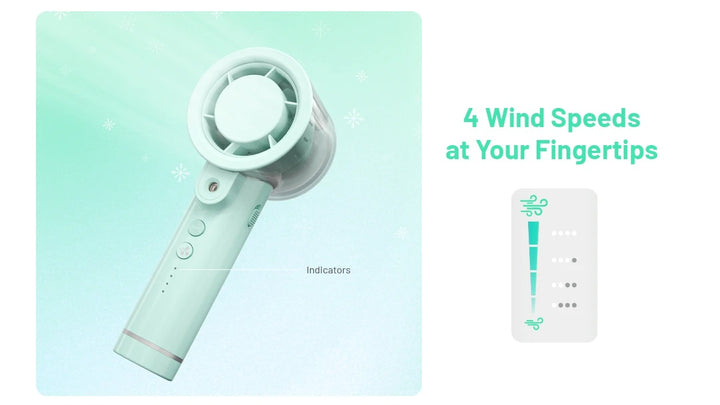izzCool 20 (Green) - Handheld Air Conditioner Fan (2,000mAh)