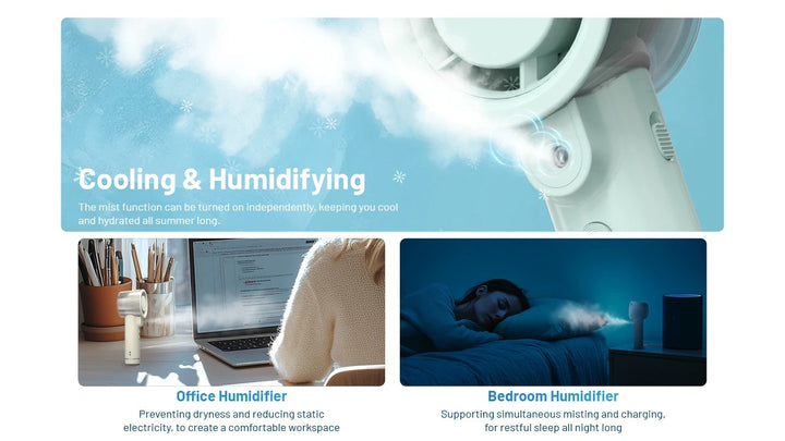 izzCool 20 (Green) - Handheld Air Conditioner Fan (2,000mAh)