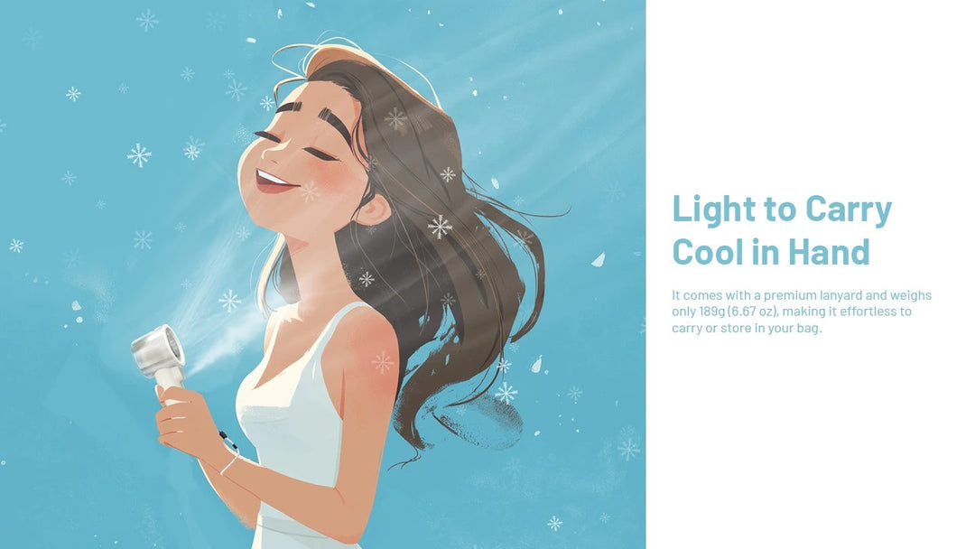 izzCool 20 PRO (Green) - Handheld Air Conditioner Fan (5,000mAh)