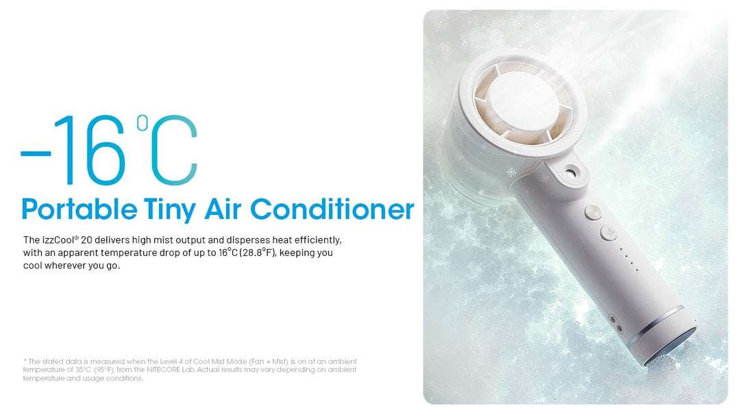 izzCool 20 (Green) - Handheld Air Conditioner Fan (2,000mAh)