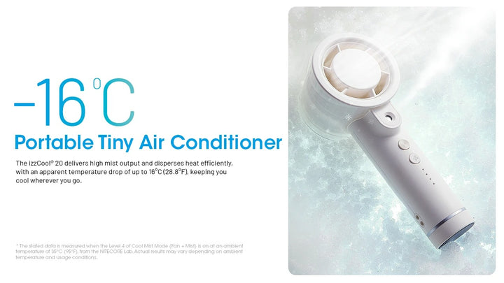 izzCool 20 (Green) - Handheld Air Conditioner Fan (2,000mAh)