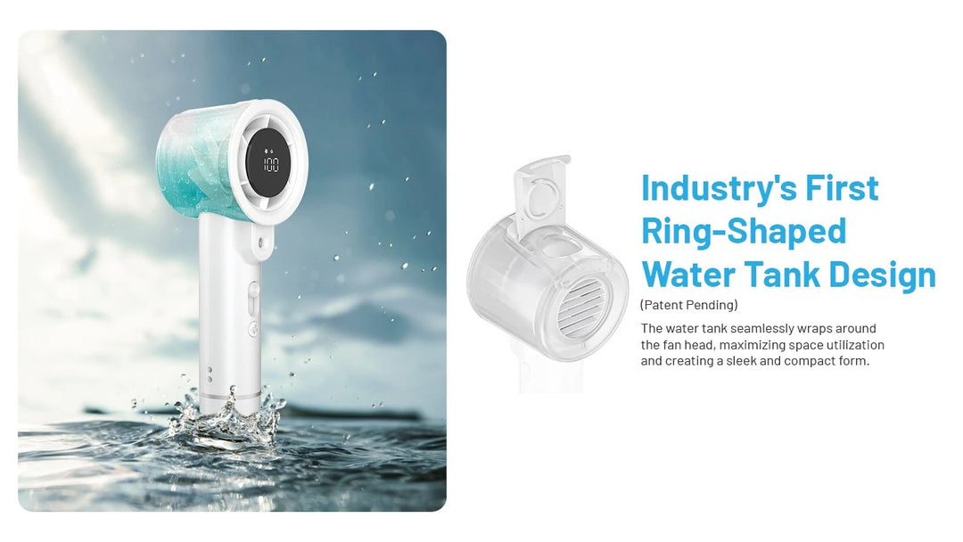 izzCool 20 PRO (Green) - Handheld Air Conditioner Fan (5,000mAh)