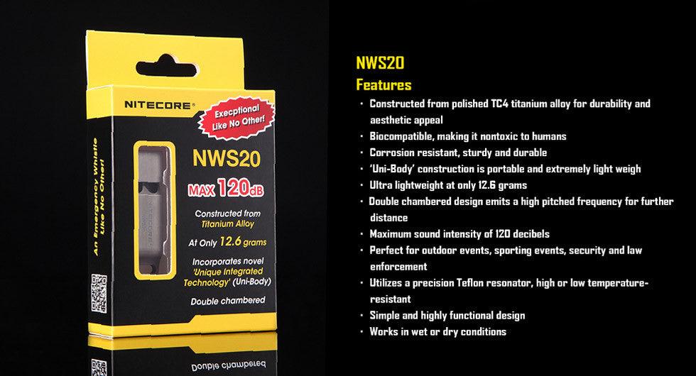Titanium Whistle NWS10 - 120db - Nitecore Singapore