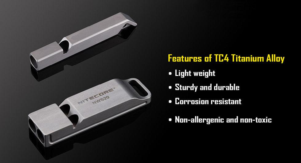 Titanium Whistle NWS10 - 120db - Nitecore Singapore